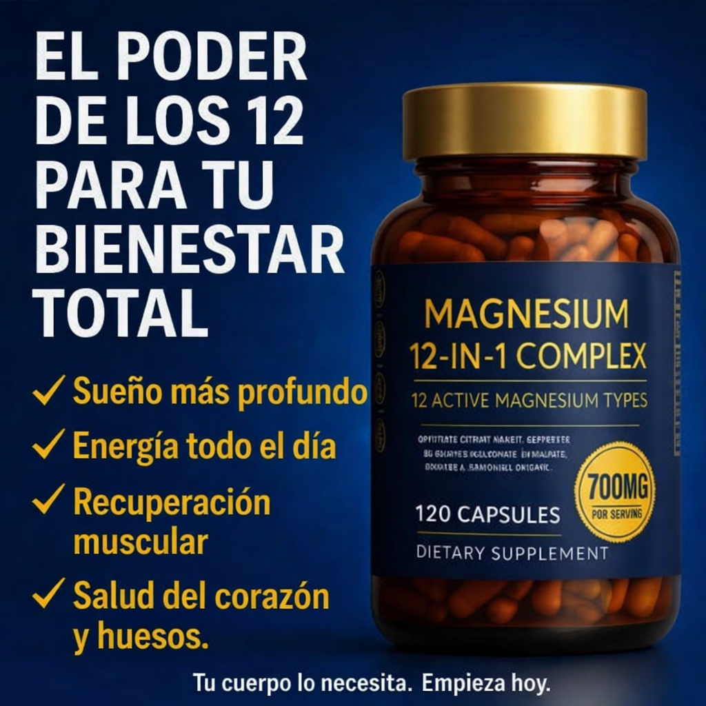 MAGNESIUM 12 EN 1 – Adiós Cansancio, Insomnio y Calambres + ENVIO GRATIS
