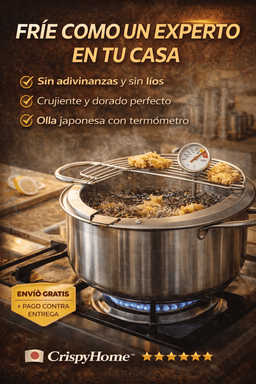 Olla Tempura Freidora  Japonesa CrispyHome™ + ENVIO GRATIS 🎁