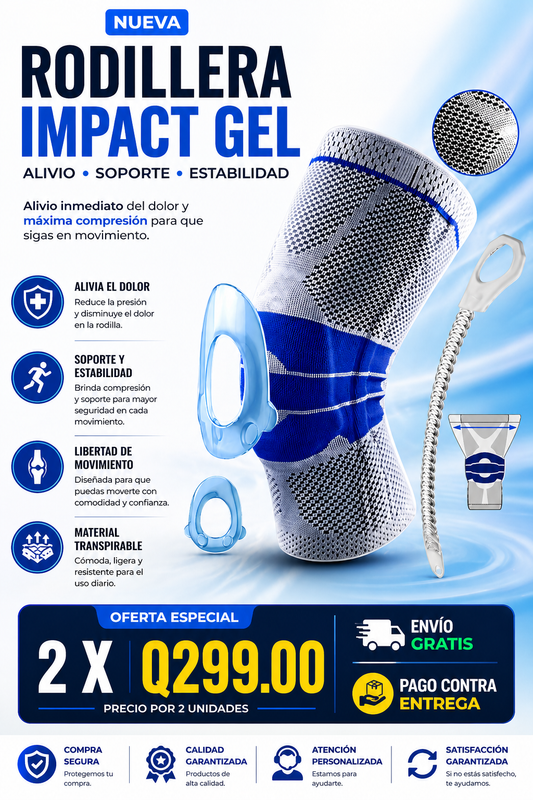 OFERTA 2 Rodilleras Ortopédica Impact Gel – Soporte, Alivio y Estabilidad Total + ENVIO GRATIS 🎁