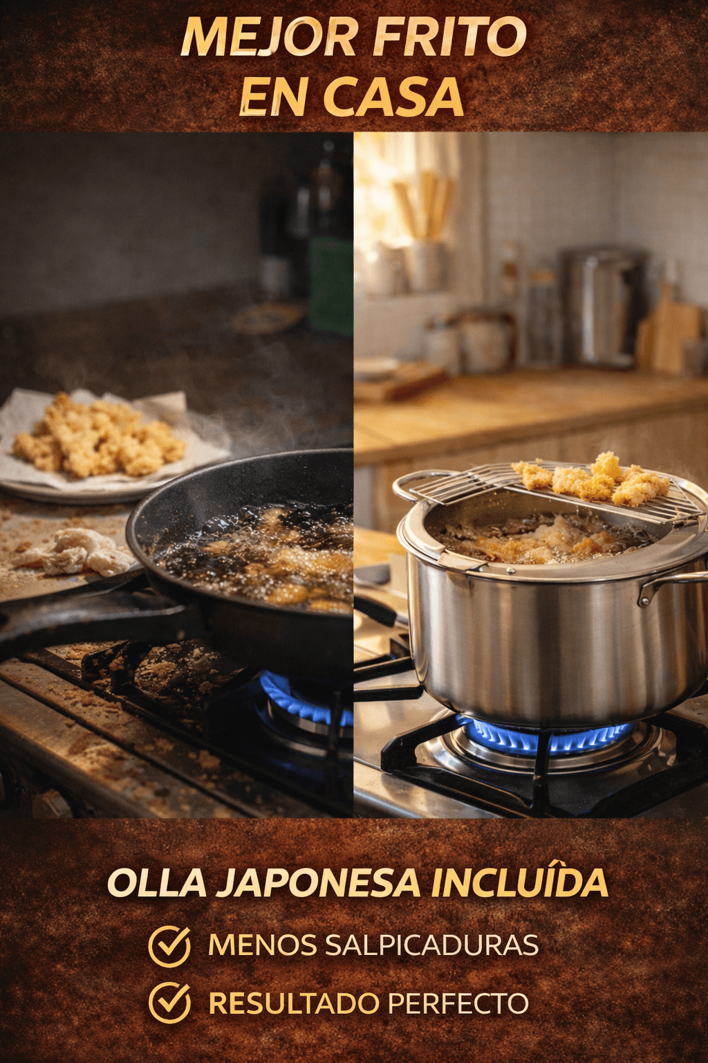 Olla Tempura Freidora  Japonesa CrispyHome™ + ENVIO GRATIS 🎁