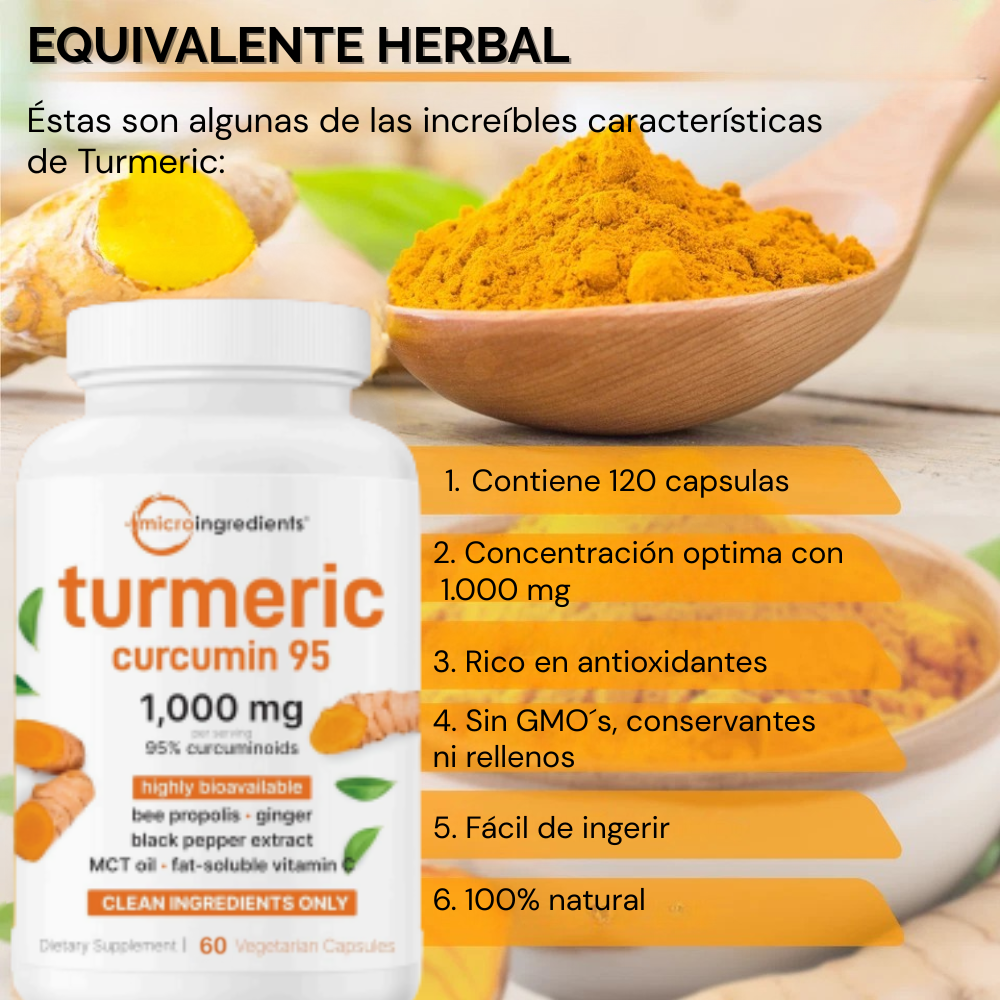 🌟Turmeric Curcumin Microingredients™ — Cúrcuma Premium Importada para Energía y Bienestar Diario🌞🌿