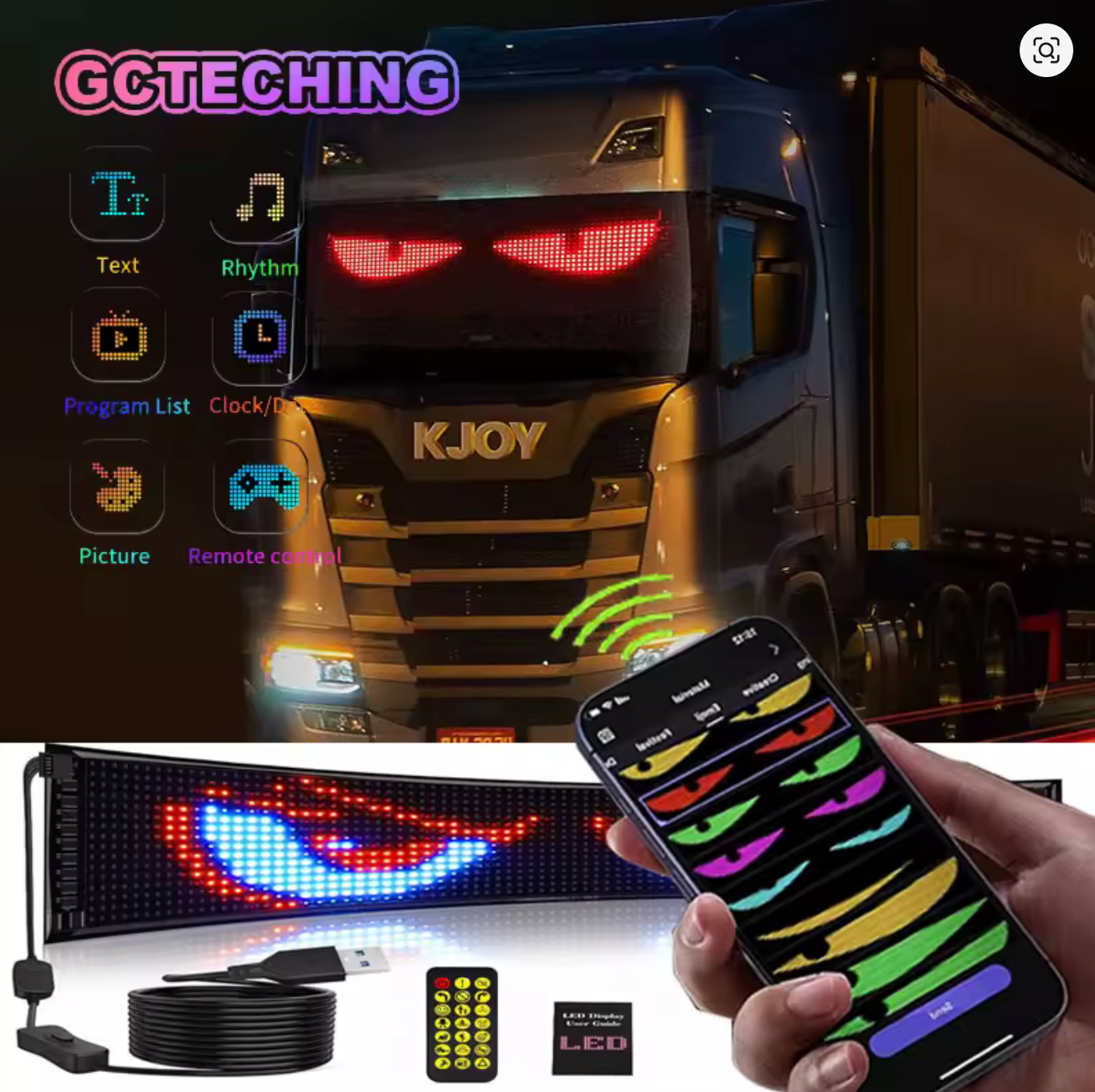 Luz de ojos programable para coche y camión + ENVIO GRATIS 🎁